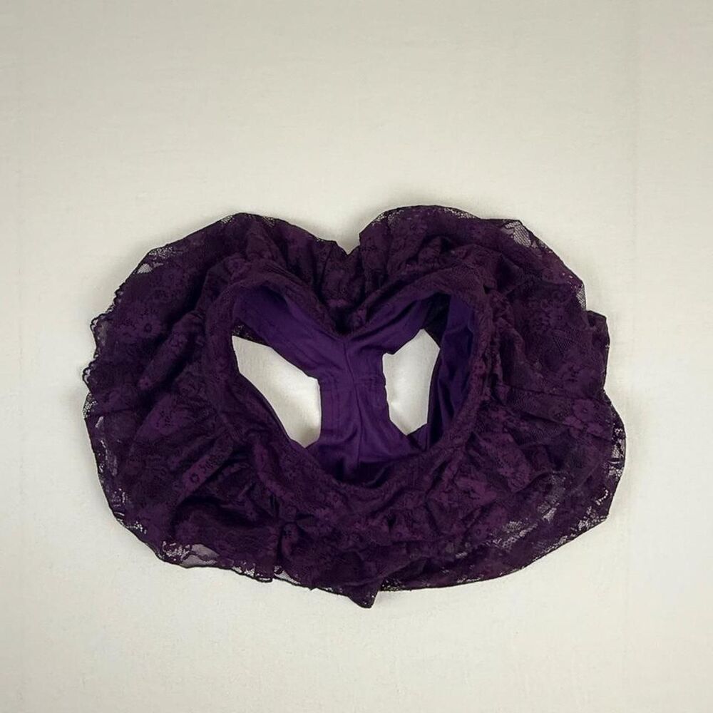 Lace Ruffle Mini Skort Deep Purple - L - Picture 5 of 6